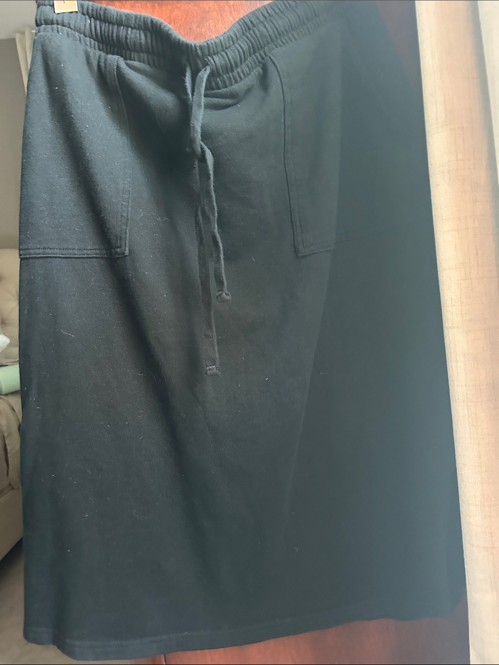 GAP Black Midi Skirt with Drawstring Waist